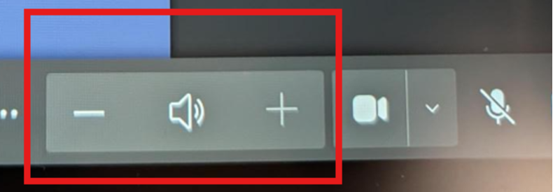Volume controls on the Tap control bar